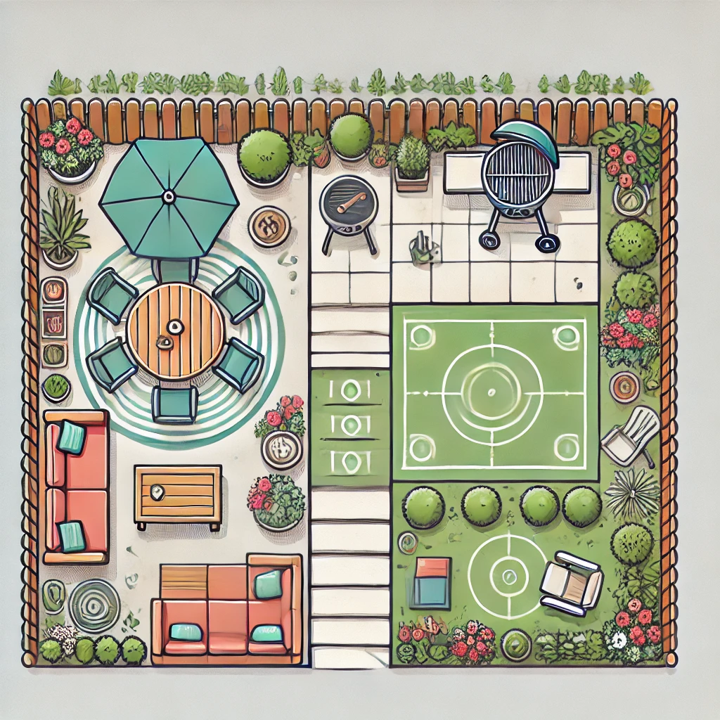 تخطيط فناء منزل قبل التصميم