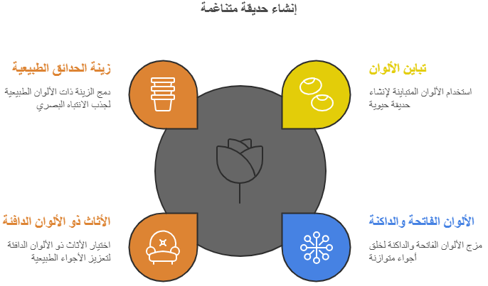 إضاءة حديقة دافئة لإبراز جمال النباتات ليلاً